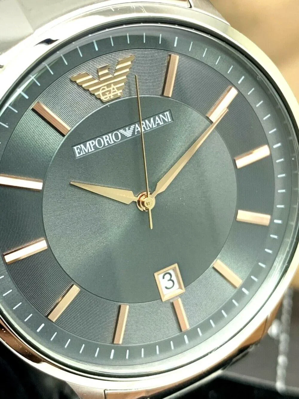 Emporio Armani Men's Watch AR11179 Quartz Gray Dial Silver Stainless Steel 43mm
